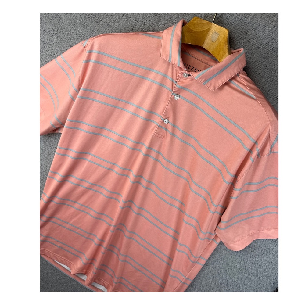 Mizzen+Main XL Mens Polo Shirt Striped Golf Athletic Top Sailing Beach Brunch‎